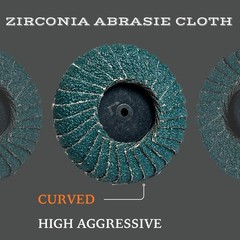 10 PCS 2″ 60 Grit Curved Flap Discs with 1/4″ Holder for Die Metal Wood Grinding