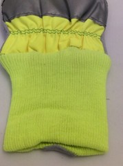 Reflective Yellow/Gray Leather Gloves 100 Gram 3M Thinsulate Lining, Safety Cuff