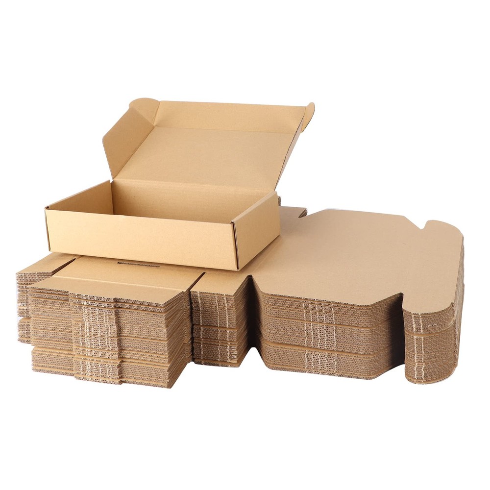 PHAREGE 9x6x2 inch Shipping Boxes Bulk 50 Pack Brown, Tab Lock Tuck Top Maile…