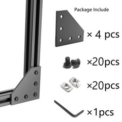4pcs 3030 Aluminum Extrusion Connector Black L Shape T Nuts Screws Profile