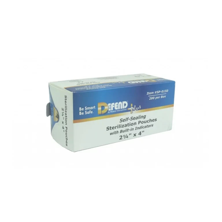 Mydent Defend LOC sterilization pouch 2.25″ x 4″ 200/box Pre-fold design SP-0150