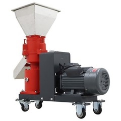 6mm Sheep/Pig Feed Pellet Mill Machine with Stainless Square Hopper 3Roller 220V