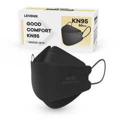 50 Pack KN95 Face Masks, Breathable & Comfortable Disposable Masks, Black