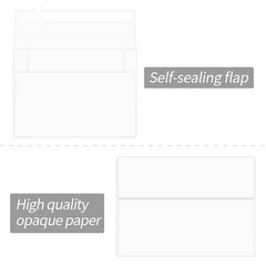 VeriPap 100 Packs 5×7 envelopes, A7 White Envelopes 5.25 x 7.25 inches,