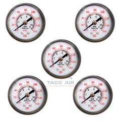 5 Pack 160 PSI Pressure Gauge Back Mount 1/8″ NPT 1.5″ Air, Water, Oil, Gas