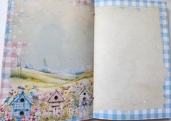 Junk Journal Booklet “COUNTRY GINGHAM” Farmhouse Cards, Pockets Ephemera 40Pg