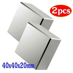 2pcs Super Strong Large N52 Grade Neodymium Large Block Rare Earth 40x40x20mm US