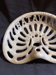 #46 CAST IRON Tractor Implement Seat JOHNSTON HARVESTER CO BATAVIA NEW YORK USA