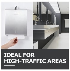 Paper Towel Dispenser Wall Mount Commercial, Brushed Stainless Steel