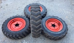 5.70-12 Heavy Duty L23, L28 Bobcat Tires/Rims w/5 on 5.5″ Bolt Circle 3.7″Center