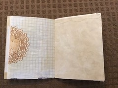 Handmade Naked Junk Journal 5-1/2” x 4-1/4” Mushroom & Leaves Print Cover