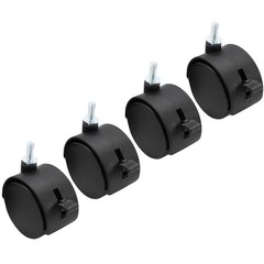 4pcs 2 Inch Swivel Caster Wheels, with Brake, Heavy Duty Casters, Black Nylon…