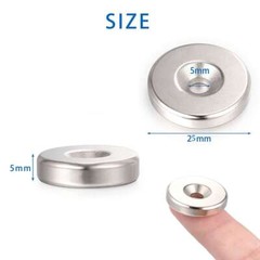 10/20/50x Strong Countersunk Ring Magnets 25 x 5mm Hole 5mm Rare Earth Neodymium