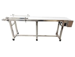110V 82.7″*7.8″ Food Grade White PU Belt Conveyor Stainless Steel Body 120W