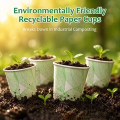 12oz 240Count Compostable Paper Cups, Plant-Based Disposable Coffee Cups with…