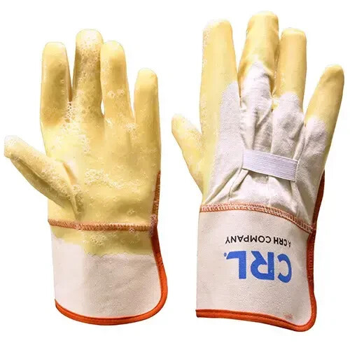 CRL Gauntlet Cuff Textured Finish Natural Rubber Palm Gloves 12W