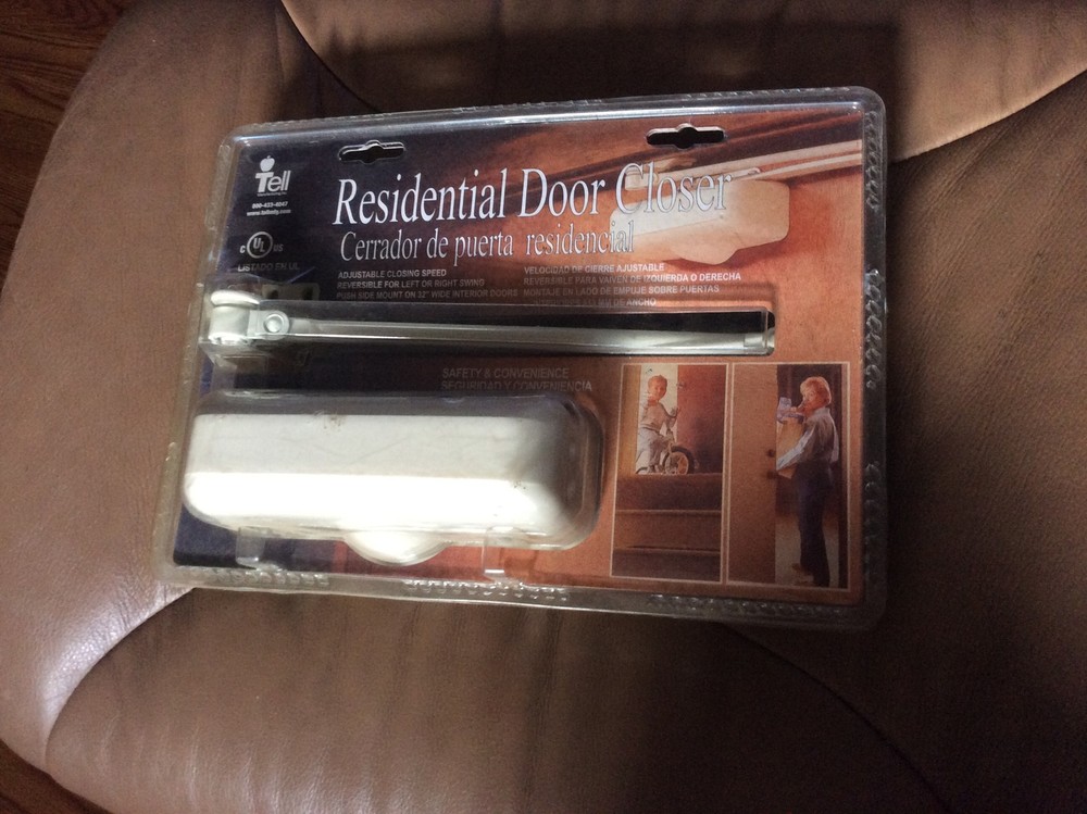 Tell Manufacturing DC100081 Residential Door Closer, Ivory Free Shipping New