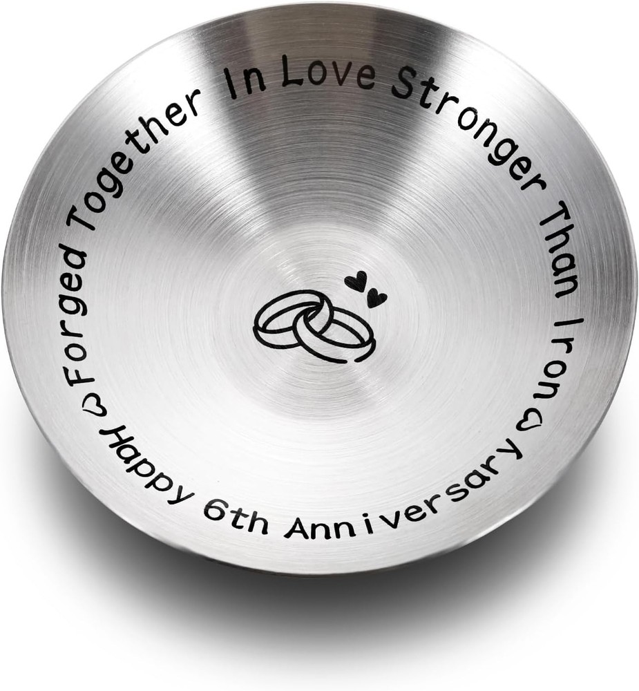 6 Year Anniversary Iron Gifts for Him Her Couples 6th Wedding small, Silver