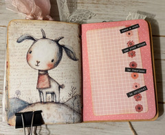 Junk Journal Handmade Booklet Book Vintage “Cute Animals” Pockets, Ephemera b