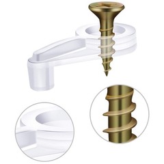 Blulu 50 Pack Glass Retainer Clips 25 mm x 4 mm, Transparent With Gold Screw