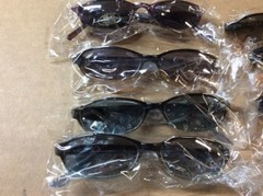 NEW ASSORTED BOX OF SUNGLASSES SUN GLASSES SET OF 13 GLASS COLORED SMALL LENS