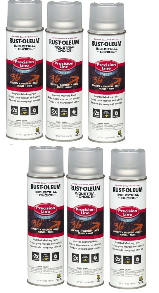 (Pack of 6) Rust-Oleum Industrial Choice CLEAR Inverted Marking Paint 17 oz