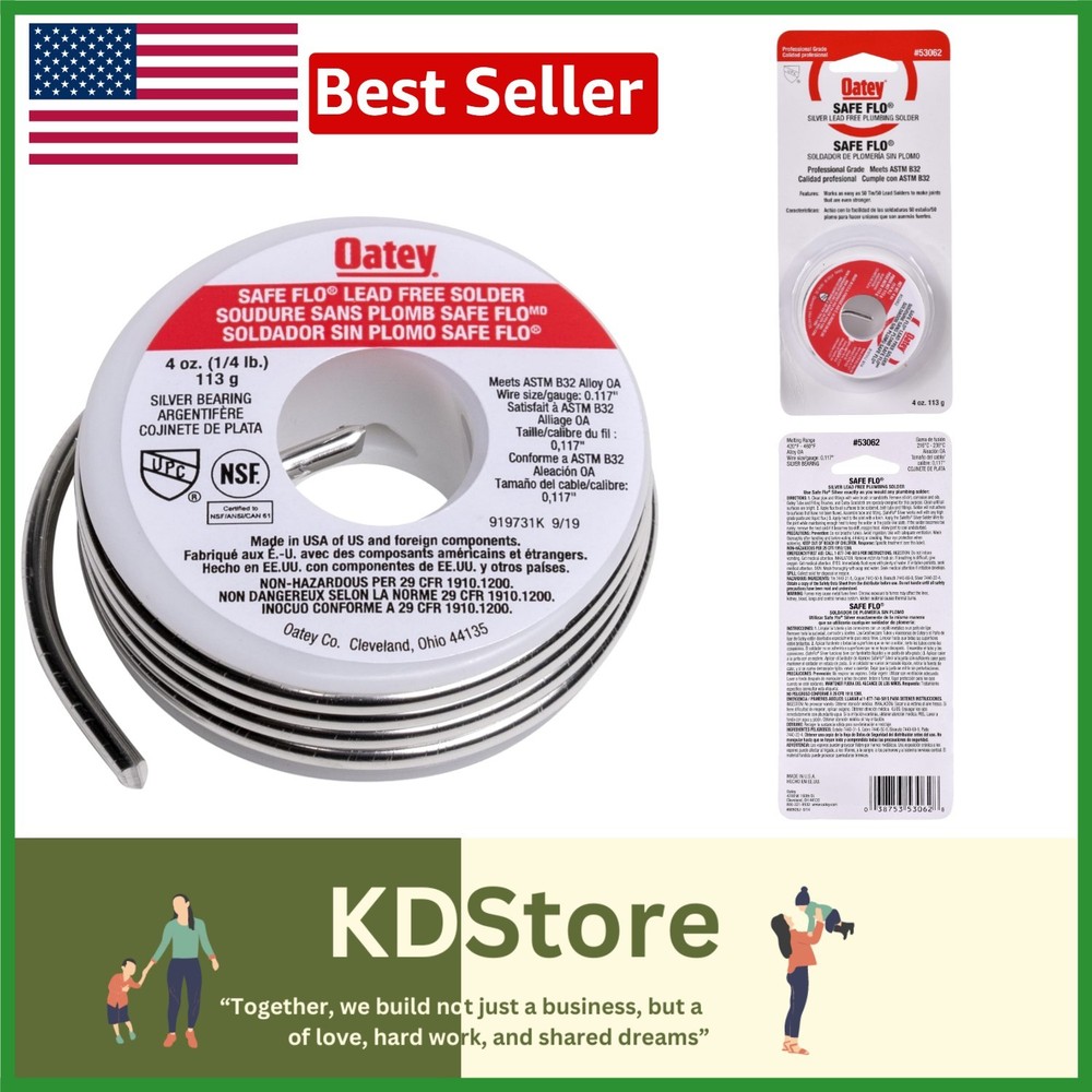 Oatey 53062 .25lb Safe Flo Solder – Lead-Free Plumbing Solution for Safe Water