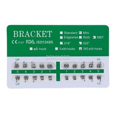 100 kits dental monoblock metal bracket bracket mini MBT 022 345 hooks 20pcs/kit