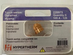 Hypertherm 220975 Nozzle 125A for Powermax 125, Pack of (5)