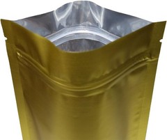 Stand-Up Resealable QuickQlick™ Bags (10x15cm (3×4″), Gold 100 pcs