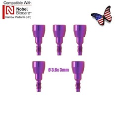 5Pcs Dental Healing Abutment Cap NP Internal conical Fits Nobel Biocare Ø3.6/5mm