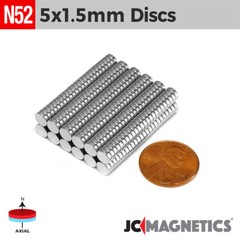 5mm x 1.5mm N52 Super Strong Rare Earth Neodymium Magnet Disc 5×1.5mm