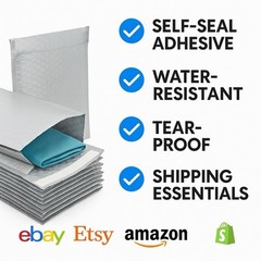 50 Poly + 50 Kraft Bubble Mailers 6.5×10 + 100 Stickers | Shipping Combo