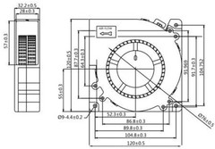 Versatile EC Blower Fan 120mm x 32mm – Low Noise, Long Lifespan & Efficient