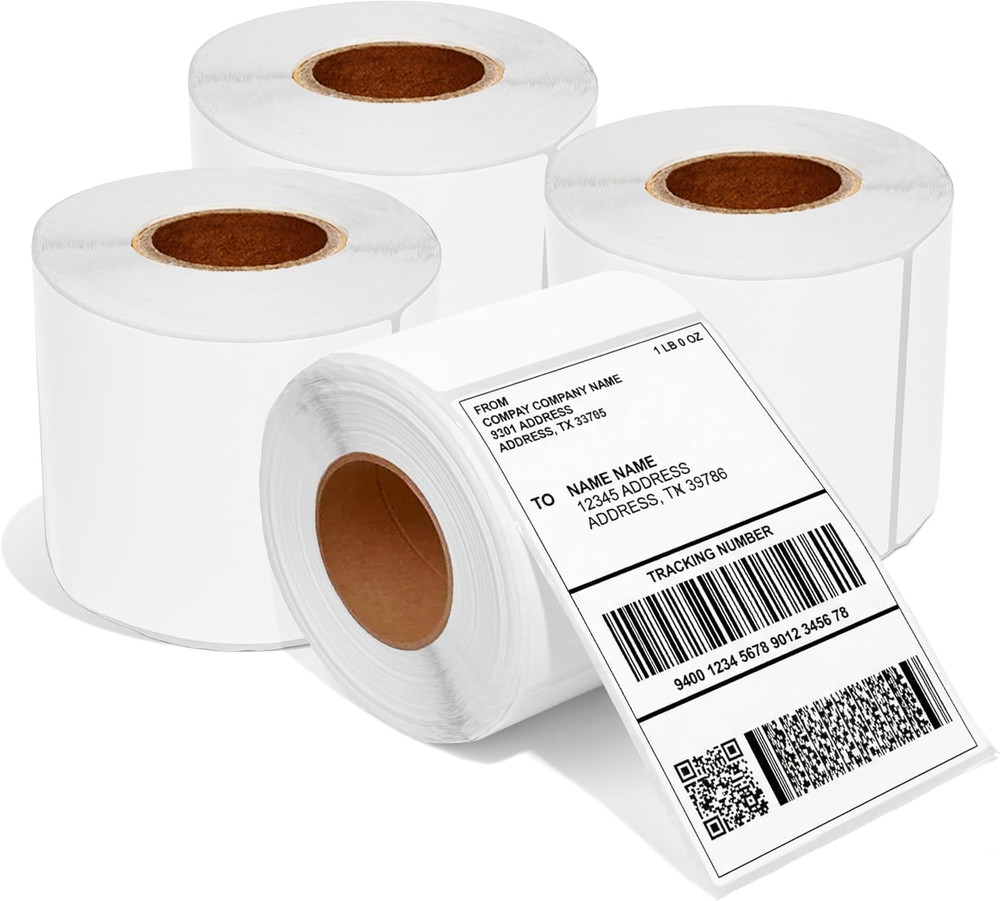 4″ x 6″ Direct Thermal Shipping Labels – 4000 Count, 4 Rolls, 3″ Core