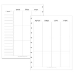 BetterNote Vertical Undated Calendar Refill Pages for Discbound Notebooks