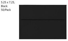 JAM Paper A7 Invitation Envelopes 5.25 x 7.25 Black Linen 50/Pack (V01205I)