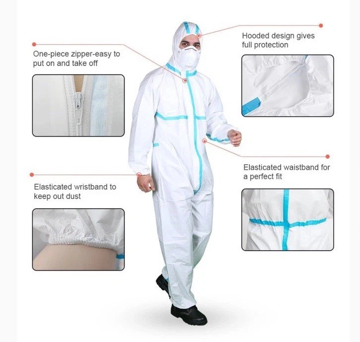 PPE bodysuit, DISPOSABLE PROTECTIVE CLOTHING FOR MEDICAL USE (Size Large)