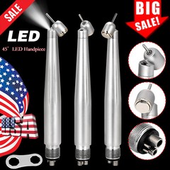 LED Dental Surgical Handpiece 45° Angle 4 Hole Midwest Rear Exhaust Impact Air