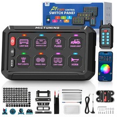 APP+Wireless Remote 8Gang Switch Panel LED Toggle Momentary Circuit Relay System