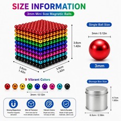 Adult 18+ 512Pcs 3MM Magnetic Beads Creative Building Desk Sculpture Metal Gift