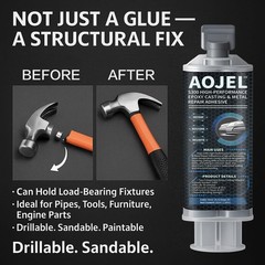 2-Part Epoxy Metal Glue – Heavy-Duty, Waterproof, High-Temp Epoxy – Bonds Ste…