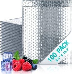 100 Thermal Insulated Bubble Mailers 6.5×10.5 Food Grade Envelopes
