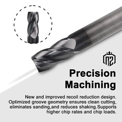 2PCS 4 Flute 3/4″ x 1-1/2″ x 4″ Solid Carbide End Mill – AlTiN Coated NEW