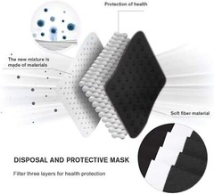 Face Mask 50 PCS BLACK Color 4-Ply Disposable Face Mask Earloop Mouth Cover