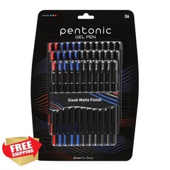 Pentonic Gel Pens 36ct Black Blue Red Fine Point