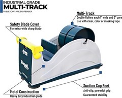 Excell Heavy Duty Steel Desk Tape Dispenser (2″ Wide) Suction Cup Base