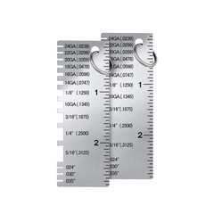 2 Pack Stainless Steel Sheet Metal Thickness Gauge Wire Size Measuring Tool