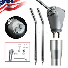 Dental Air Water Spray Triple Syringe 3 Way Handpiece w/ 2 Nozzles Tips Tubes