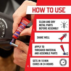 Threadlocker Blue 242 – Removable Thread Lock Glue for Nuts, Bolts, & Fastene…